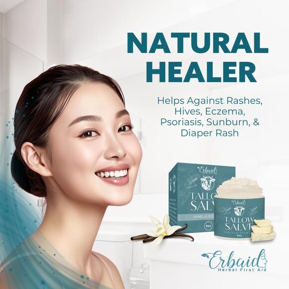 Erbaid Tallow Salve Honey Scented 2oz. NIB All Natural Beef Tallow Honey Balm - Picture 7 of 7